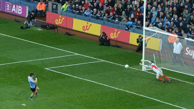Diarmuid Connolly scores a second half penalty for Dublin.