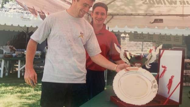 John Roberts and Mark Bird pictured at the 1996 Asian Gaelic Games. 