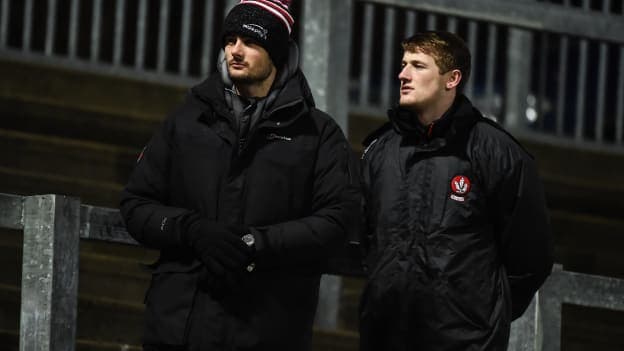 Derry footballers Chrissy McKaigue and Brendan Rodgers.