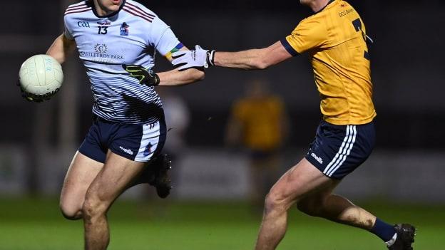 David Clifford, UL, and Shea Ryan, DCU, in Electric Ireland Sigerson Cup action at Netwatch Cullen Park.