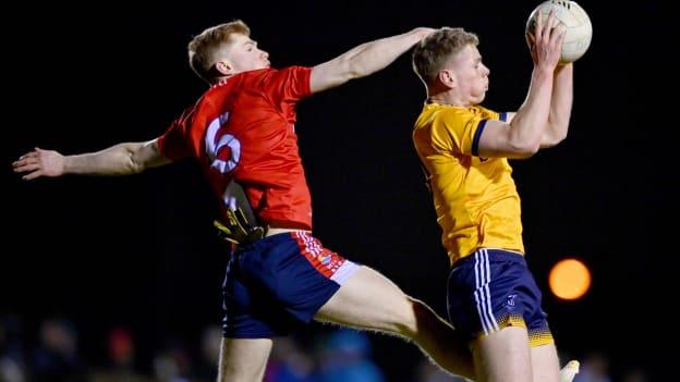 Matthew Costello, DCU Dóchas Éireann, and Paul Ring, MTU Cork, in Electric Ireland Sigerson Cup Quarter-Final action. Photo by Ben McShane/Sportsfile.