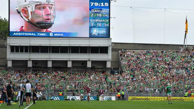 Joe Canning prepares to take his last-gasp free for Galway in the All-Ireland SHC Final against Limerick. 