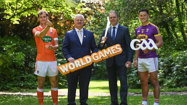 The GAA and the DFA today launched The 2017 Global Games Development Fund at Iveagh House with Jamie Clarke (Armagh), Uachtarán Chumann Lúthchleas Gael Aogán Ó Fearghail, Minister for the Diaspora and International Development, Joe McHugh T.D. and Lee Chi