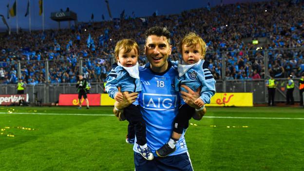 Bernard Brogan with his two sons following Dublin's All Ireland SFC Final replay win over Kerry last month.
