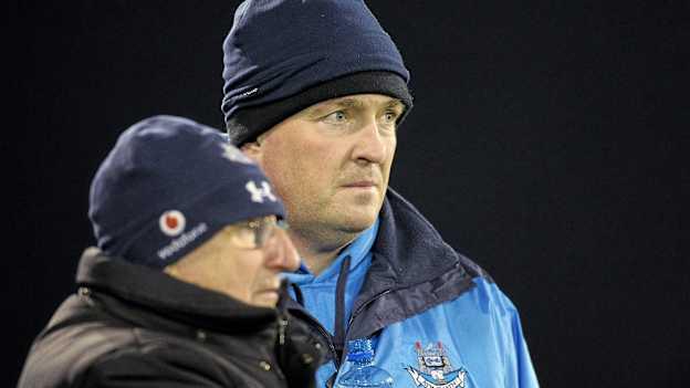 Dublin team manager, Pat Gilroy, right, and team coach, Mickey Whelan, pictured in 2011 at an O'Byrne Shield Final against Meath. 














































