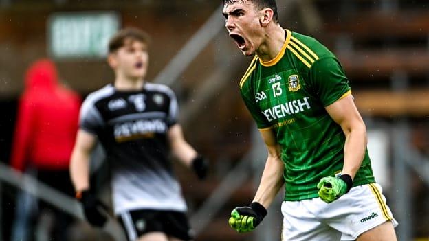Meath's Christian Finlay celebrates at Kingspan Breffni.