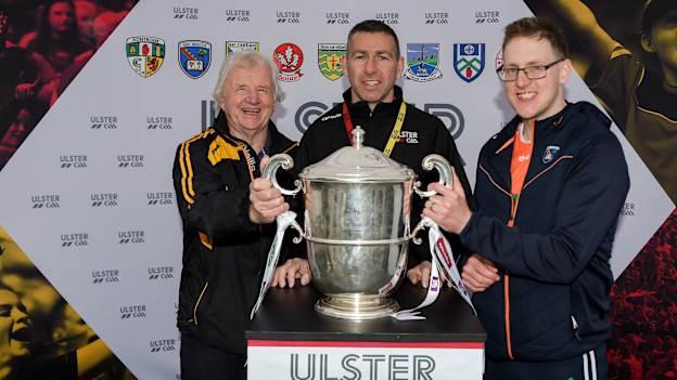 Ulster GAA Head of Community Development, Diarmaid Marsden (centre), pictured with Noel and Stephen Hughes from Middletown, Co. Armagh before last weekend's Ulster SFC clash between Armagh and Down. 