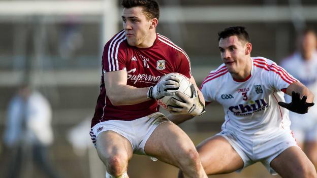 Damien Comer and Tom Clancy in action at Pearse Stadium.