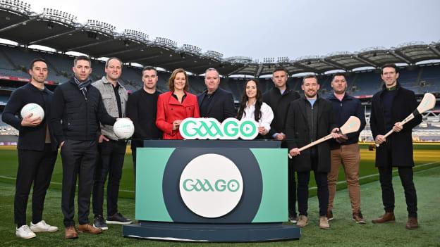 I láthair ag seoladh sceideal cluichí GAAGO 2024 inniu i bPáirc an Chrócaigh bhí (ó chlé) Aaron Kernan, Marc Ó Sé, Michael Murphy, Paddy Andrews, Gráinne McElwain, Mike Finnerty, Aisling O'Reilly, Eoin Cadogan, Richie Hogan, John 'Bubbles' O'Dwyer agus Séamus Hickey. 