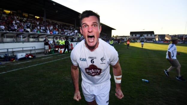 Kildare captain Eoin Doyle celebrates following a memorable win over Mayo.