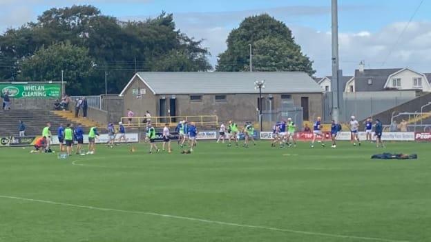 The Oylegate-Glenbrien players warming up before the Wexford SHC Semi-Final.