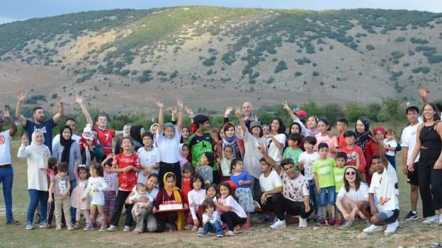 The Gaelic football coaching sessions were a big hit amongst the children in Katsikas refugee camp. 