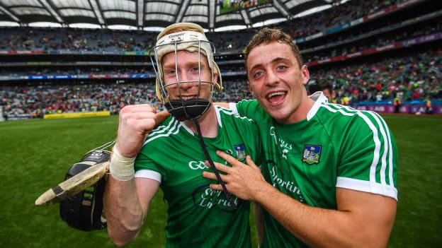 Cian Lynch and Pat Ryan celebrate at Croke Park.