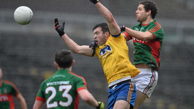 Roscommon midfielder Ian Kilbride in Connacht FBD League action against Mayo.