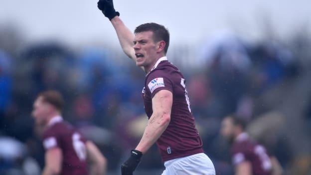 Westmeath's John Heslin celebrates at TEG Cusack Park.
