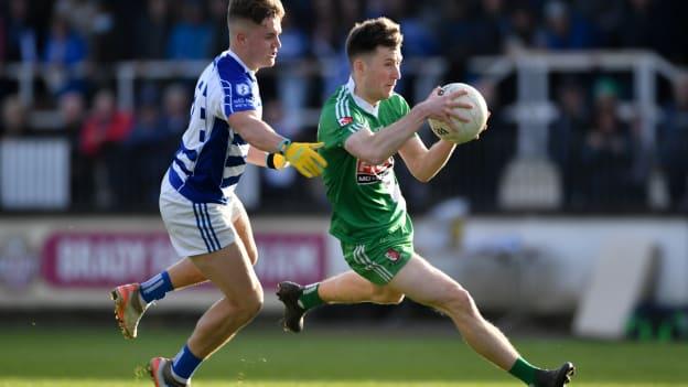 Colm Harnett, Sarsfields, and Tom Browne, Naas, during the Kildare SFC Final.