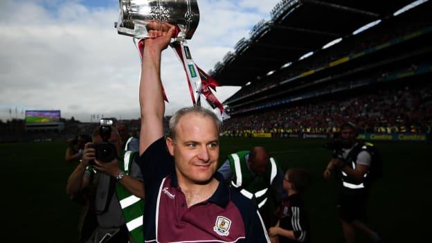 Mícheál Donoghue with the Liam MacCarthy Cup.