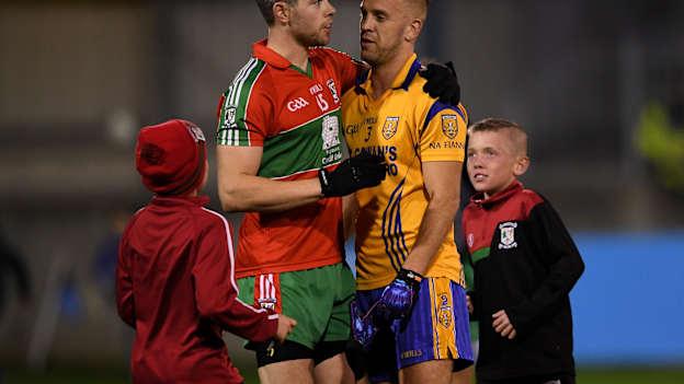 Ballymun Kickhams' Dean Rock and Na Fianna's Jonny Cooper following Friday's Dublin SFC encounter at Parnell Park.