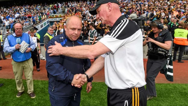 Derek McGrath and Brian Cody following the 2015 All Ireland SHC semi final.