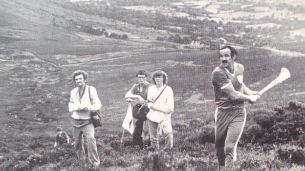 Pat Hartigan on his way to victory in the 1981 All-Ireland Poc Fada Final. 