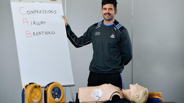 Dublin footballer Cian O’Sullivan pictured at Parnell Park to launch AIG Dub Club Health.