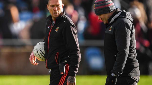 New Mayo selector Ciaran McDonald pictured with manager James Horan at Elverys MacHale Park on Sunday.