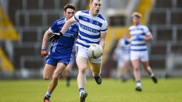 Cathal Maguire, Castlehaven, and Rian McNamara, Cratloe, in AIB Munster Club SFC action. Photo by Tom Beary/Sportsfile