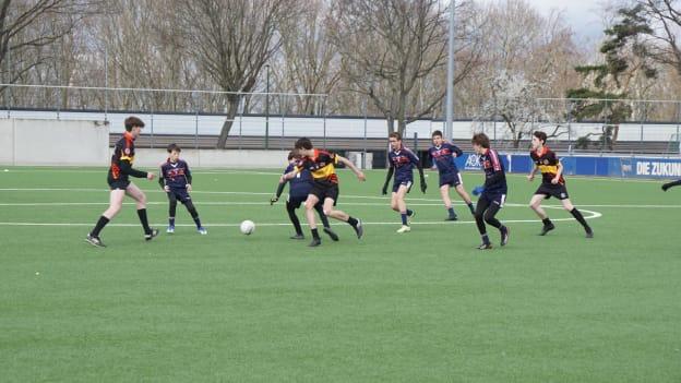 Action from the European Féile Final between Vannes and Brussels. 
