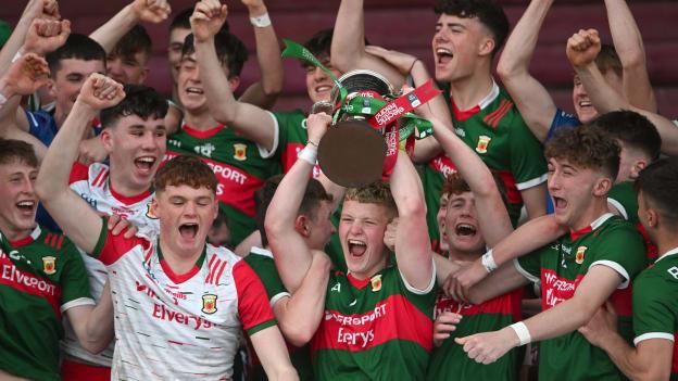 Rio Mortimer captained Mayo to Electric Ireland Connacht MFC glory at Tuam Stadium. Photo by Ray Ryan/Sportsfile