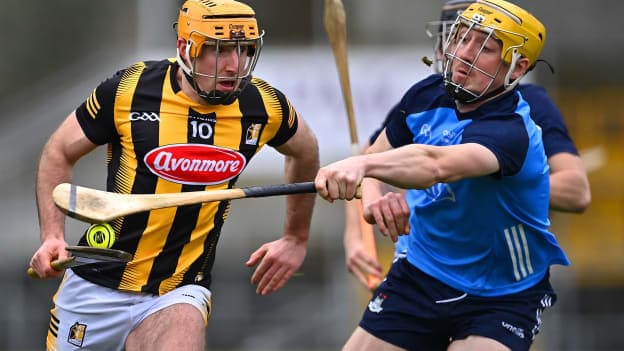 Billy Ryan, Kilkenny, and Daire Gray, Dublin, in Allianz Hurling League action at UPMC Nowlan Park. Photo by Piaras Ó Mídheach/Sportsfile