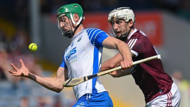 Jack Fagan of Waterford gets away from Daithi Burke of Galway on his way to scoring his side's first goal during the GAA Hurling All-Ireland Senior Championship Round 2 match between Waterford and Galway at Semple Stadium in Thurles, Tipperary.
