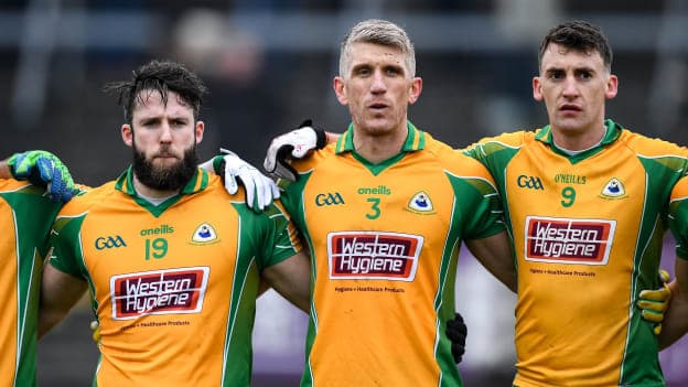 Kieran Fitzgerald (centre) is still a key figure for the Corofin senior footballers. 