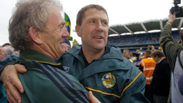 Kerry manager Jack O'Connor, right, and selector Ger O'Keeffe celebrate after victory over Mayo in the 2004 All-Ireland SFC Final. 