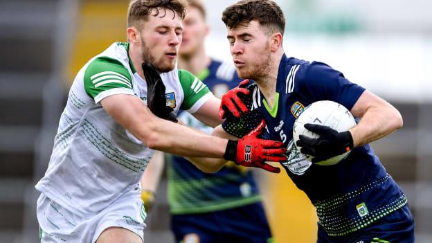 Jack O'Connor, Meath, and Cathal Downes, Limerick, in Allianz Football League Division Two action. Photo by Tyler Miller/Sportsfile