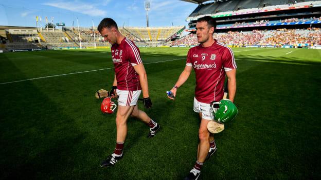 Jonathan Glynn and David Burke following the drawn Leinster Final at Croke Park.