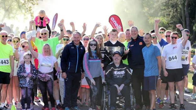 Antrim GAA PRO, Sean Kelly, has been the driving force behind the 'Run for Anto' initiative which has helped former Saffrons' skipper Anto Finnegan in a concerted fundraising drive for his deterMND Motor Neurone Disease charity.