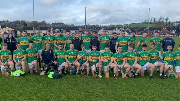Castleblayney reached the last four of the All-Ireland Junior Club hurling championship in dramatic fashion this afternoon.