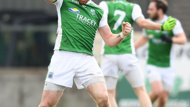 Seamus Quigley celebrates at Glennon Brothers Pearse Park.