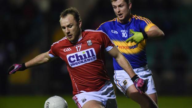 Brian O Driscoll, Cork, and Jason Longeran, Tipperary, in McGrath Cup action.