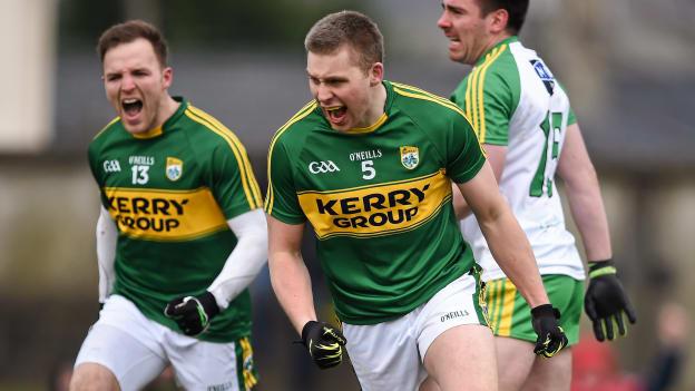 Peter Crowley celebrates his goal