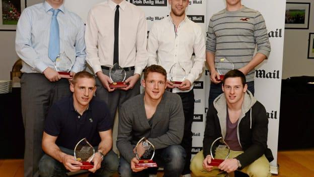 
Former DCU Gaelic Football Club Chairman Aaron Clogher pictured with Fiontan O'Curraoin, Jonny Cooper, Dean Rock, Eoghan O'Gara, Paul Flynn, and Philly McMahon in 2012.