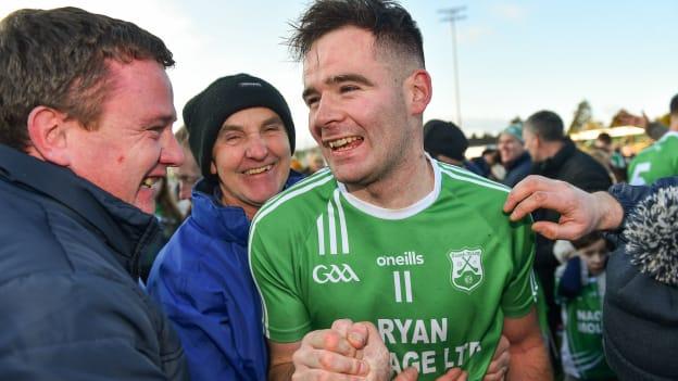 Marty Kavanagh celebrates following St Mullins' AIB Leinster Club SHC Semi-Final victory.