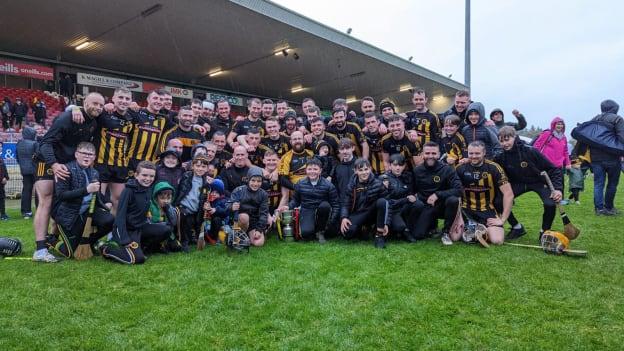 Éire Óg Carrickmore celebrate after their Tyrone SHC Final success. 