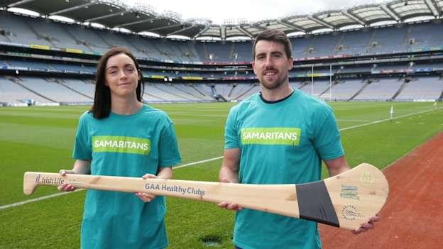 Dublin camogie player, Eve O'Brien, and Tipperary hurler, Patrick Maher, pictured at Croke Park promoting the GAA's partnership with Samaritans. 