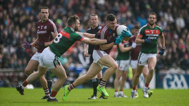 Damien Comer during the 2017 Connacht SFC clash against Mayo at Pearse Stadium.