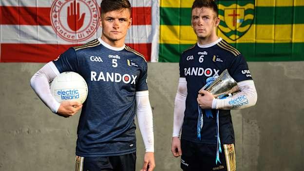 Michael McKernan of University of Ulster and Tyrone, left, and Eoghan Bán Gallagher of University of Ulster and Donegal in attendance at the launch of Electric Ireland’s Sigerson, Fitzgibbon and Higher Education Championships announcement at Clanna Gael GAA Club in Dublin. 
