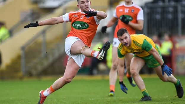 Armagh's Ryan McShane in Bank of Ireland Dr McKenna Cup action against Donegal in January.