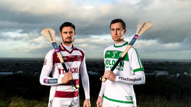 McKaigue, left, with Ballyhale Shamrocks' Joey Holden.