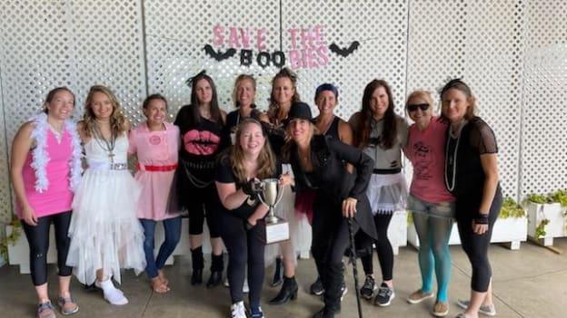 Players were kitted out in fancy dress for the annual Broomsticks and Boobs Ladies Gaelic Football Tournament hosted by Erin’s Rovers Ladies Gaelic Football club in Chicago. 