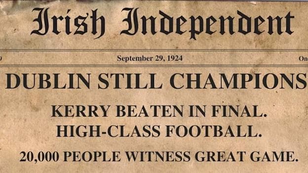 1923 GAA Football Final Match Report Cover